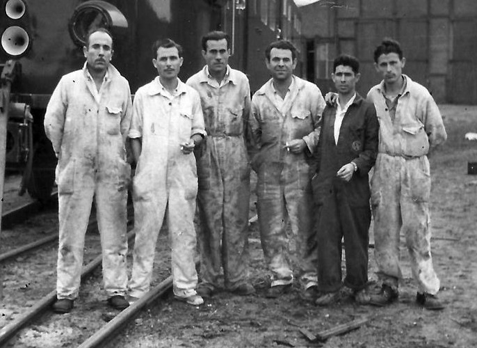 Antonio Fuentes sr de links) bij Werkspoor Maria Drewes