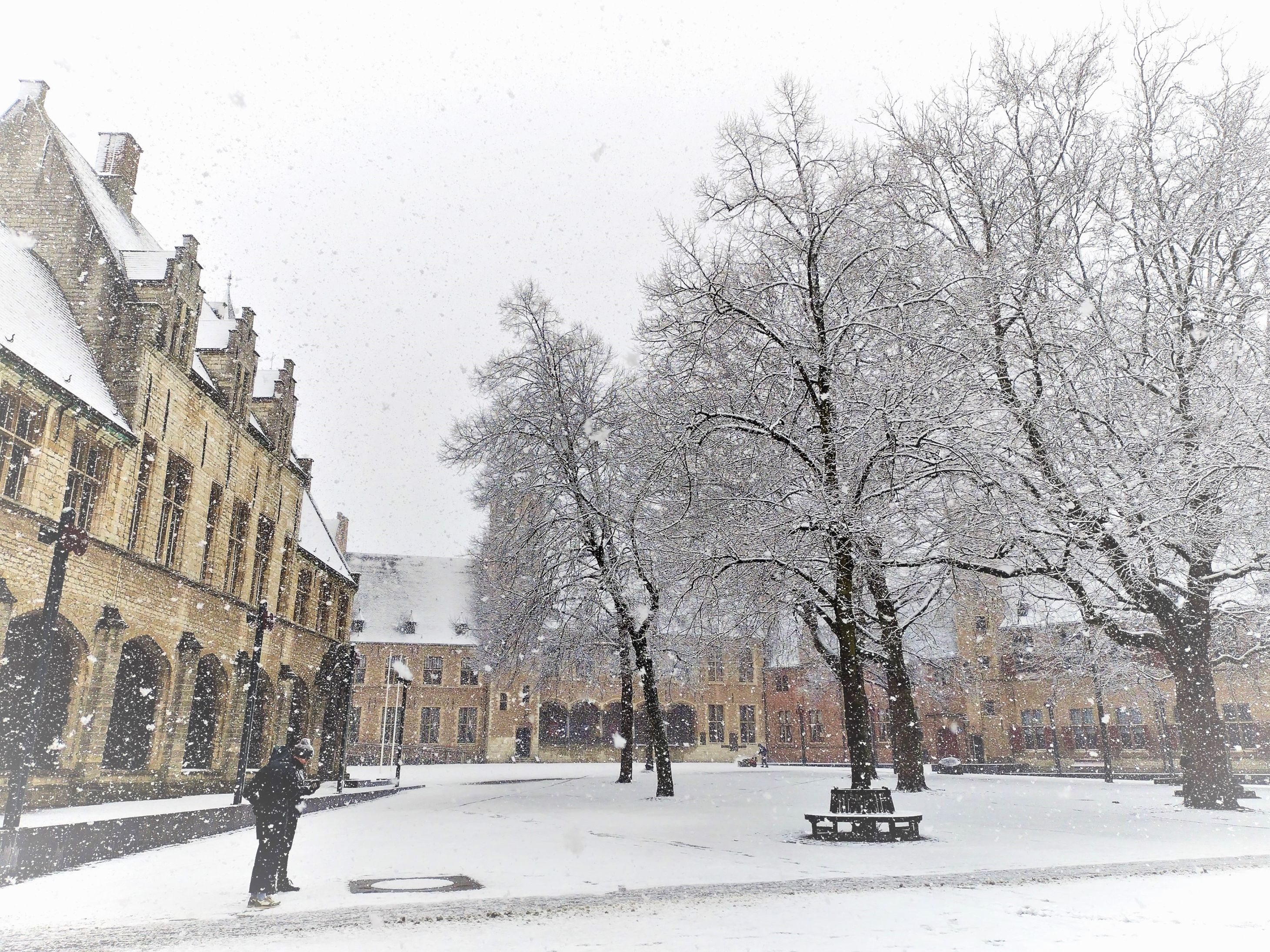 Sneeuw abdijplein