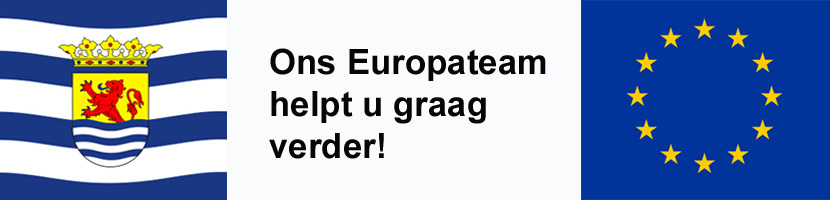 Zeeuwse vlag en Europese vlag met tekst voor onderaan nieuwsbrief herziene versie