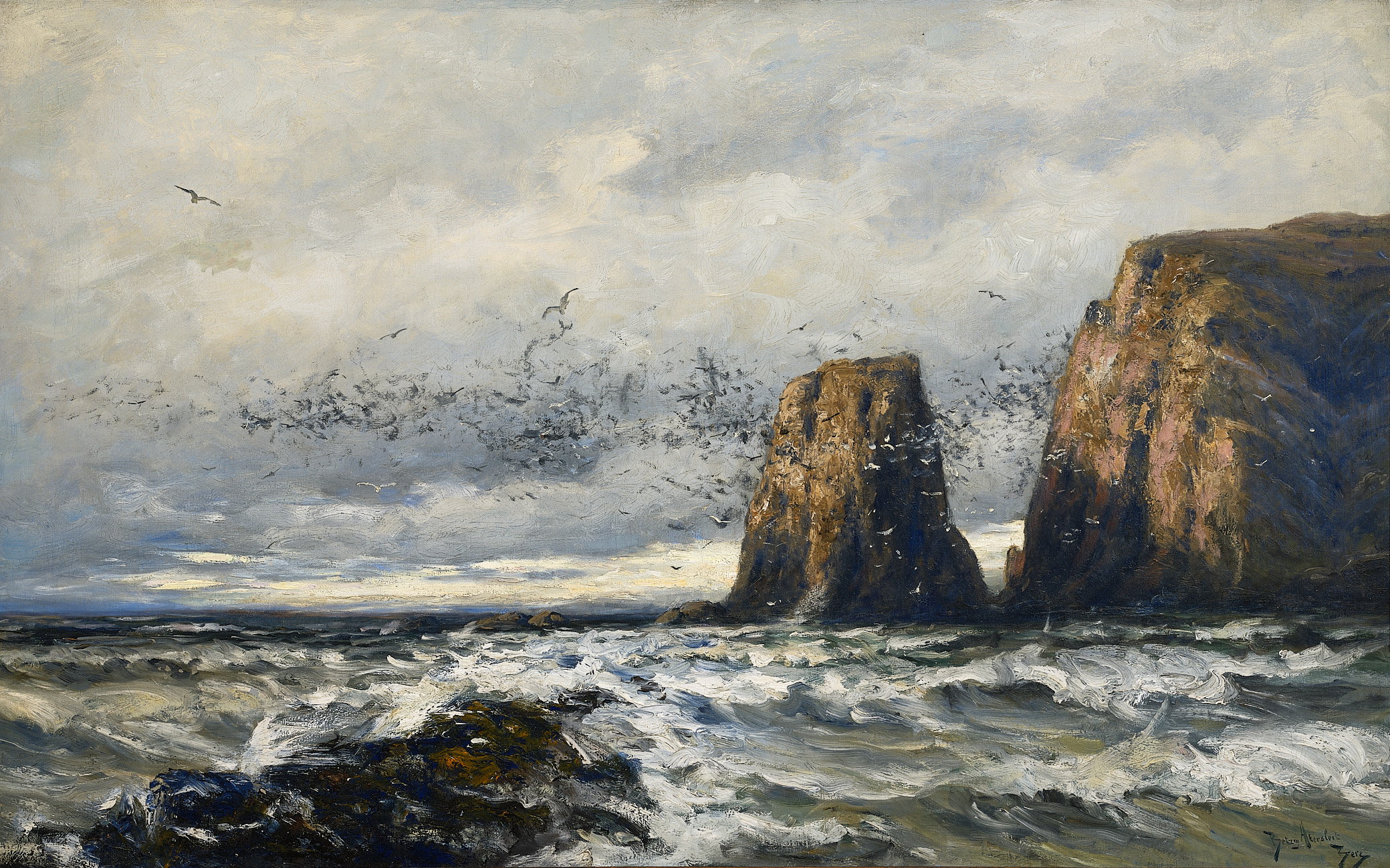 Betzy Akersloot-Berg, Vogelrots bij Gjesvaer, 1888, Museum Tromp’s Huys Vlieland, foto: Piet Gispen Photography, Den Haag