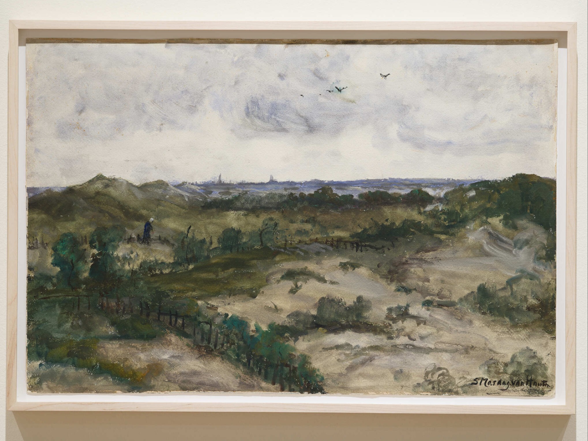 Sientje Mesdag-van Houten, Landschap achter duinrand, ongedateerd, gouache op papier, 45 x 66 cm, Collectie Museum Panorama Mesdag
