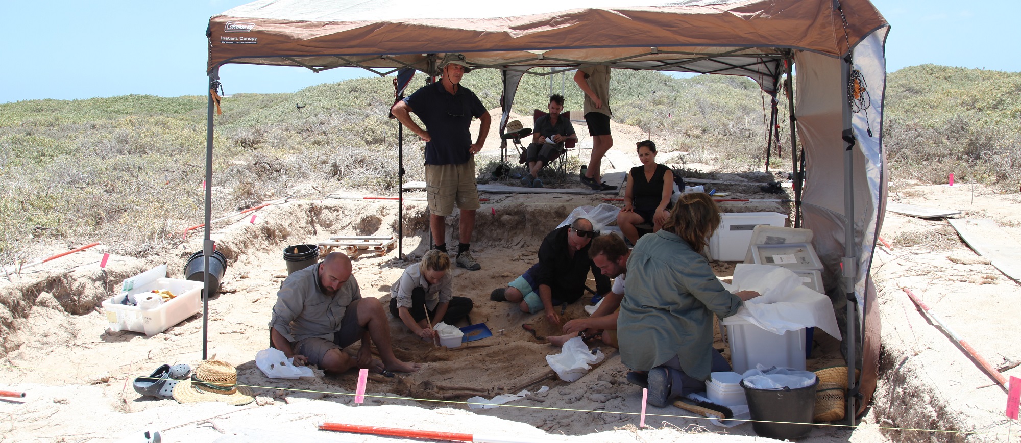 Dutch and Australian pathologists and archaeologists at work on Beacon island, aka Batavia's graveyard (photo Alistair Paterson)