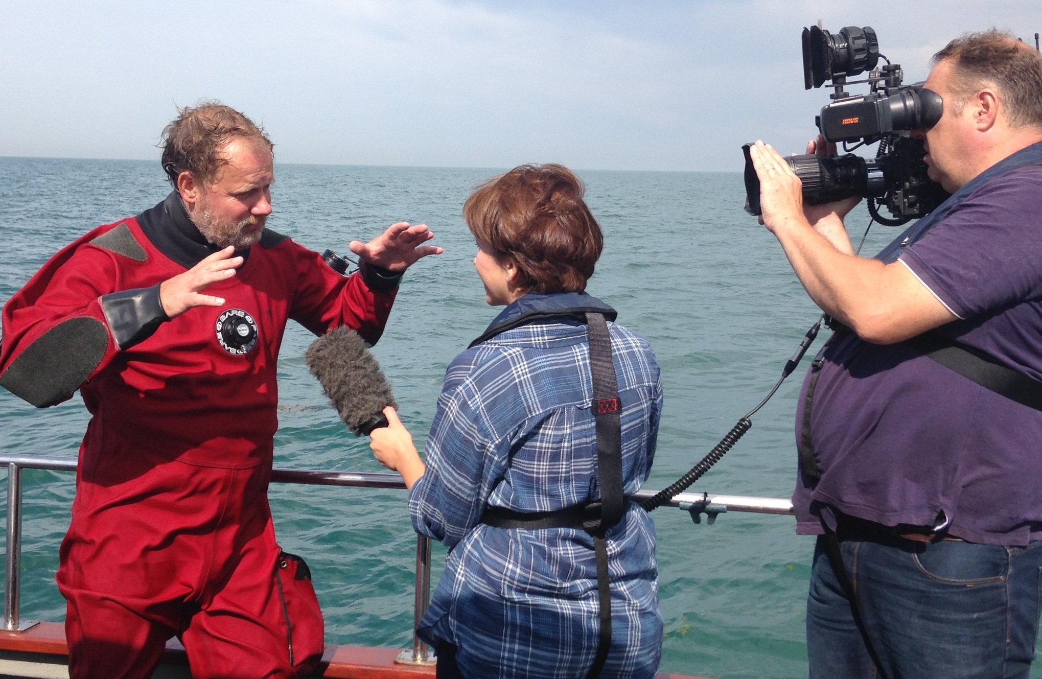 Martijn Manders being interviewed by the BBC for the Rooswijk project, 2016. Photo by: Maritime Programme RCE.