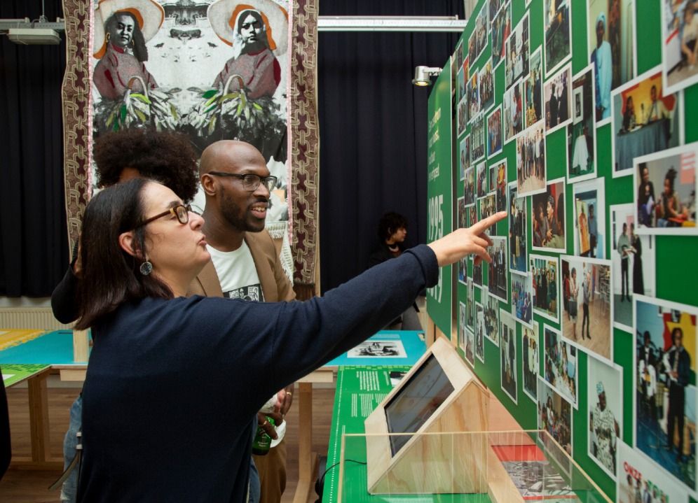 Mitchell Esajas and Myra Winter during the opening of the exhibition “Surinamers in the Netherlands: 100 years of emancipation and fight” on 13 December 2019 (photo: The Black Archives).