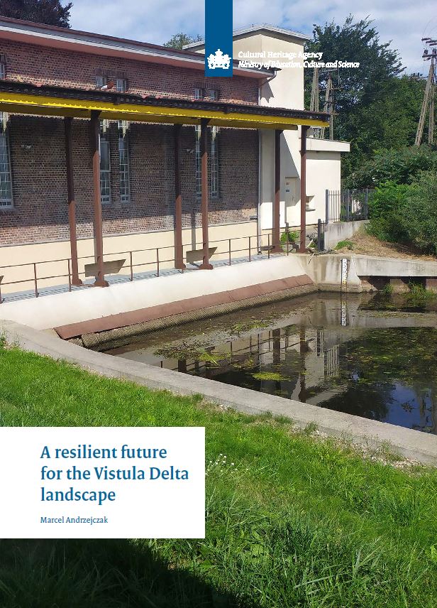 Cover of the publication with a building near a pond and a grass field