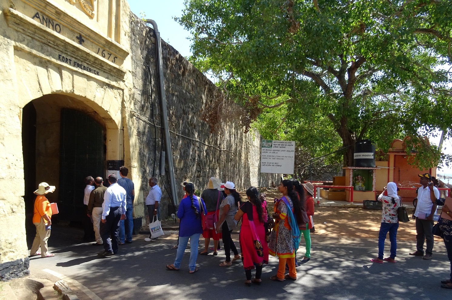Field trip to former Dutch Fort Frederick at Trincomalee with participants of the adaptive reuse workshop. Sri Lanka, 2015. Photo by Frank Strolenberg, RCE. Field trip to former Dutch Fort Frederick at Trincomalee with participants of the adaptive reuse workshop. Sri Lanka, 2015. Photo by Frank Strolenberg, RCE.